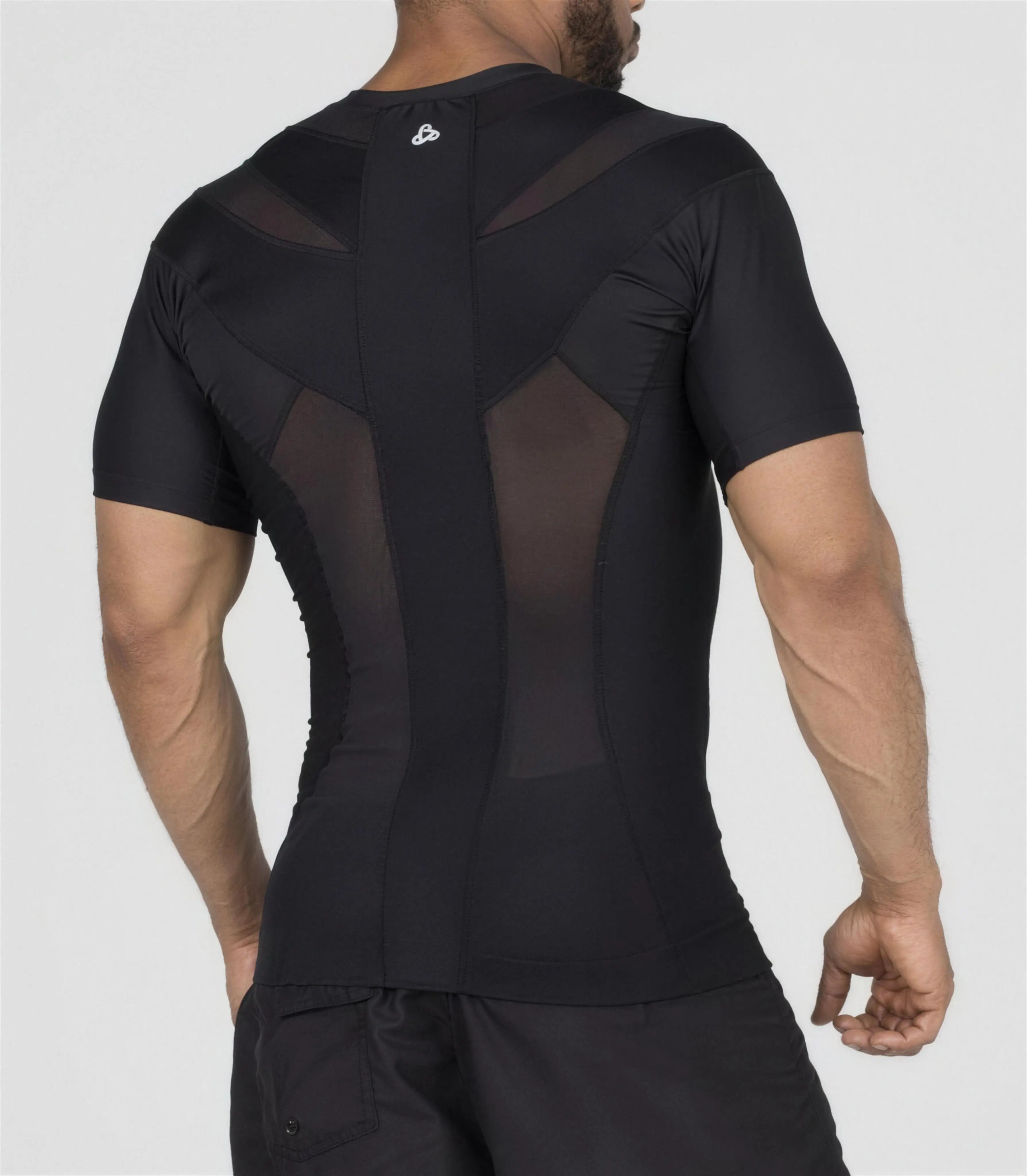 Camiseta postural masculina Posture Shirt® Pullover preta — Alignmed Brasil — foto 2