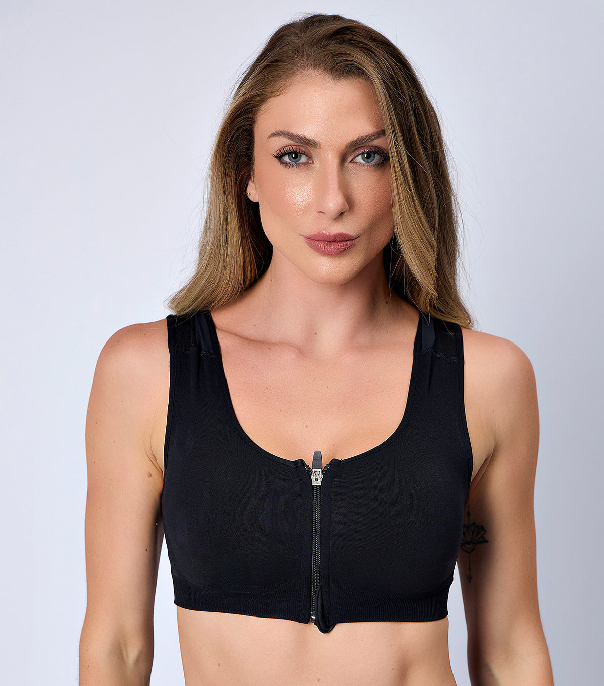 Top Esportivo Postural Para Mulheres Com Zipper