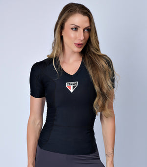 SPFC - Camiseta Postural Feminina - Posture Shirt® Pullover Com Logo No Centro