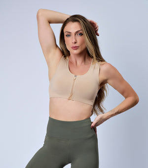 Top Esportivo Postural Para Mulheres Com Zipper