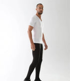 Camiseta postural masculina com zíper Posture Shirt® branca — Alignmed Brasil — foto 3
