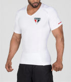 Camiseta postural masculina SPFC pullover com logo à esquerda branca — Alignmed Brasil