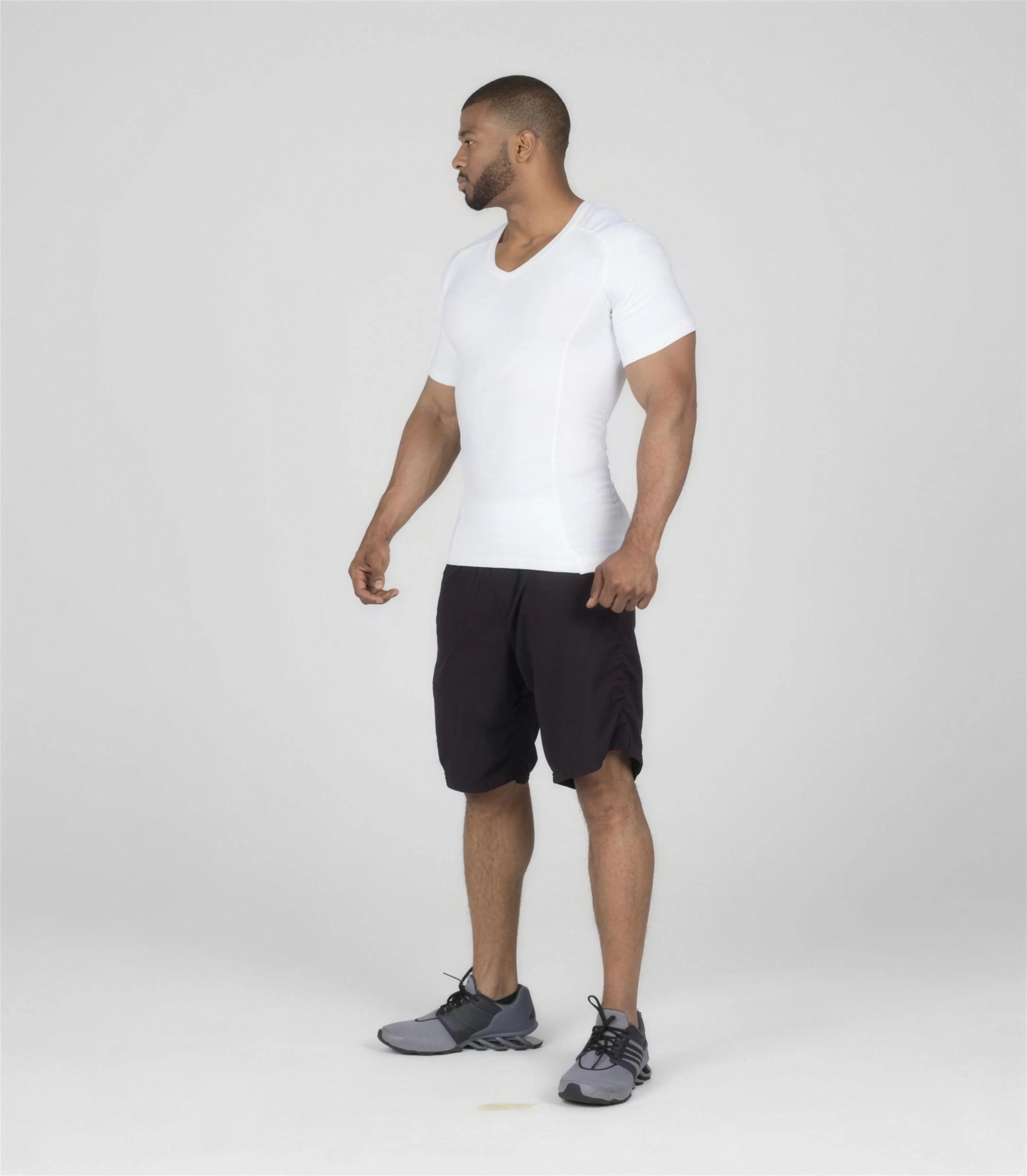 Camiseta postural masculina Posture Shirt® Pullover branca — Alignmed Brasil — foto 3