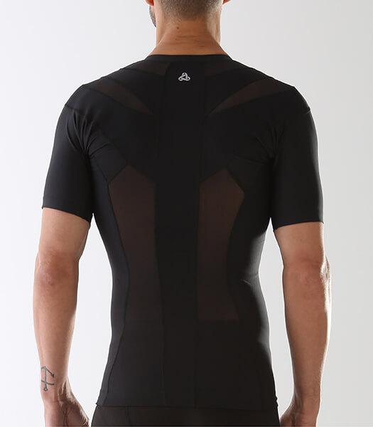 Camiseta postural masculina com zíper Posture Shirt® preta — Alignmed Brasil — foto 2